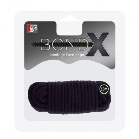 Черная веревка для связывания BONDX LOVE ROPE - 10 м.